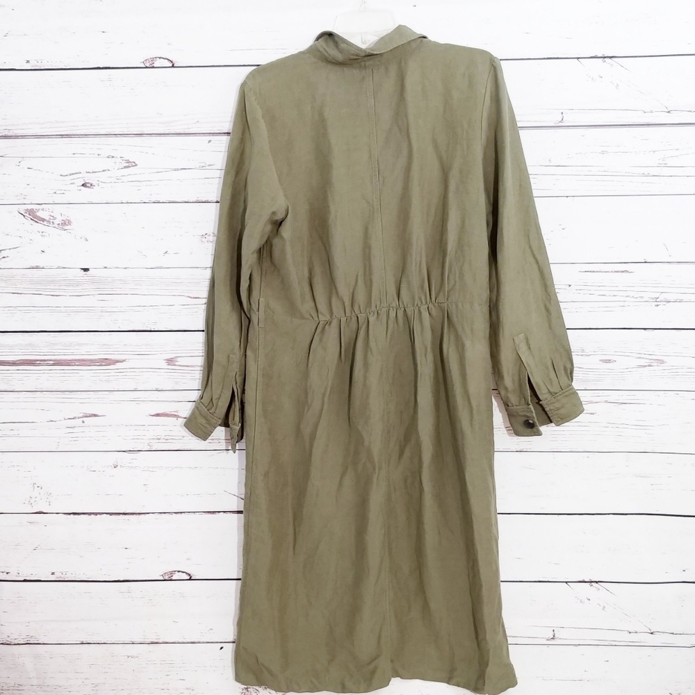 Ann Taylor cargo linen button down dress DB4 - Picture 2 of 8